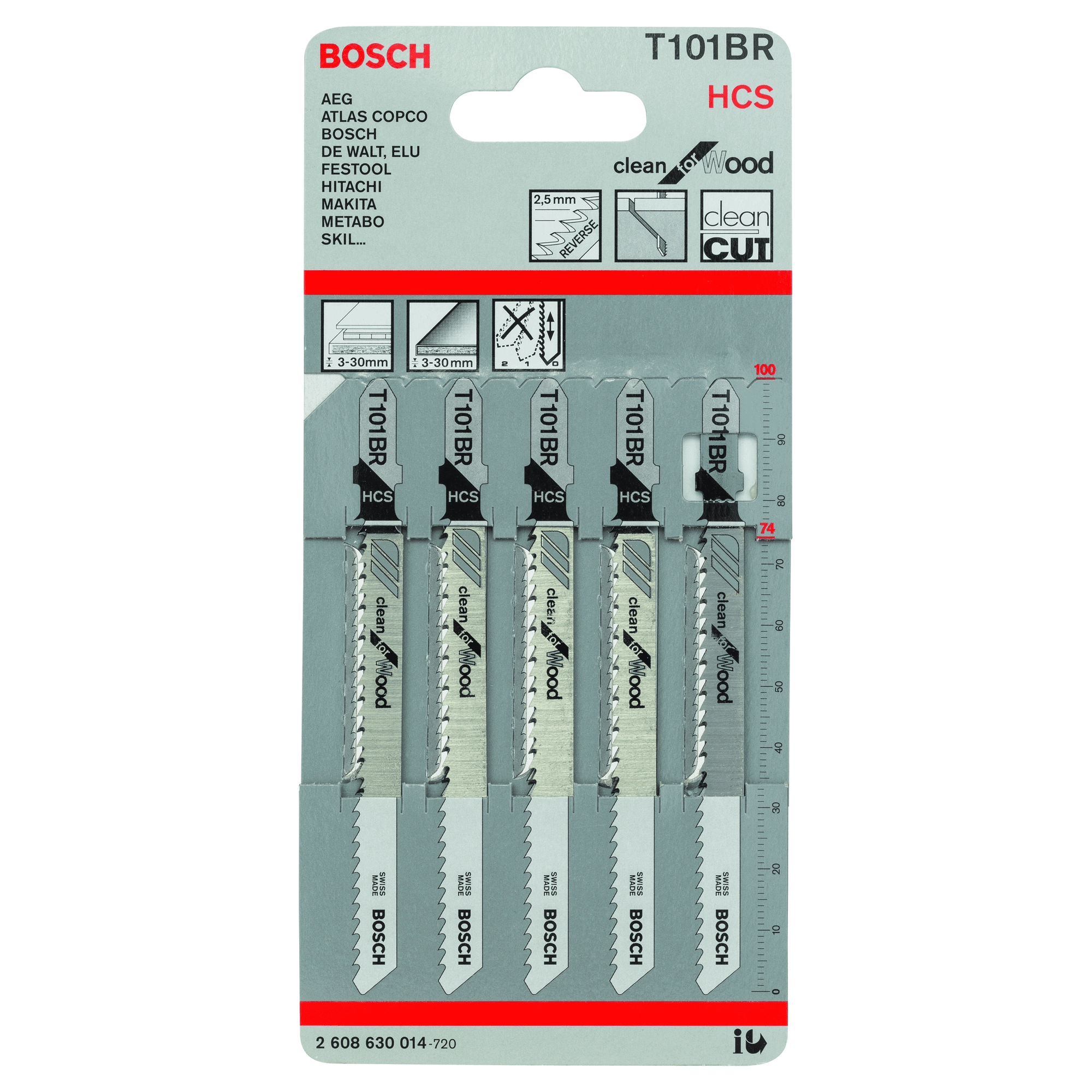 Stichsägeblatt T 101 BR Clean for Wood, 100mm