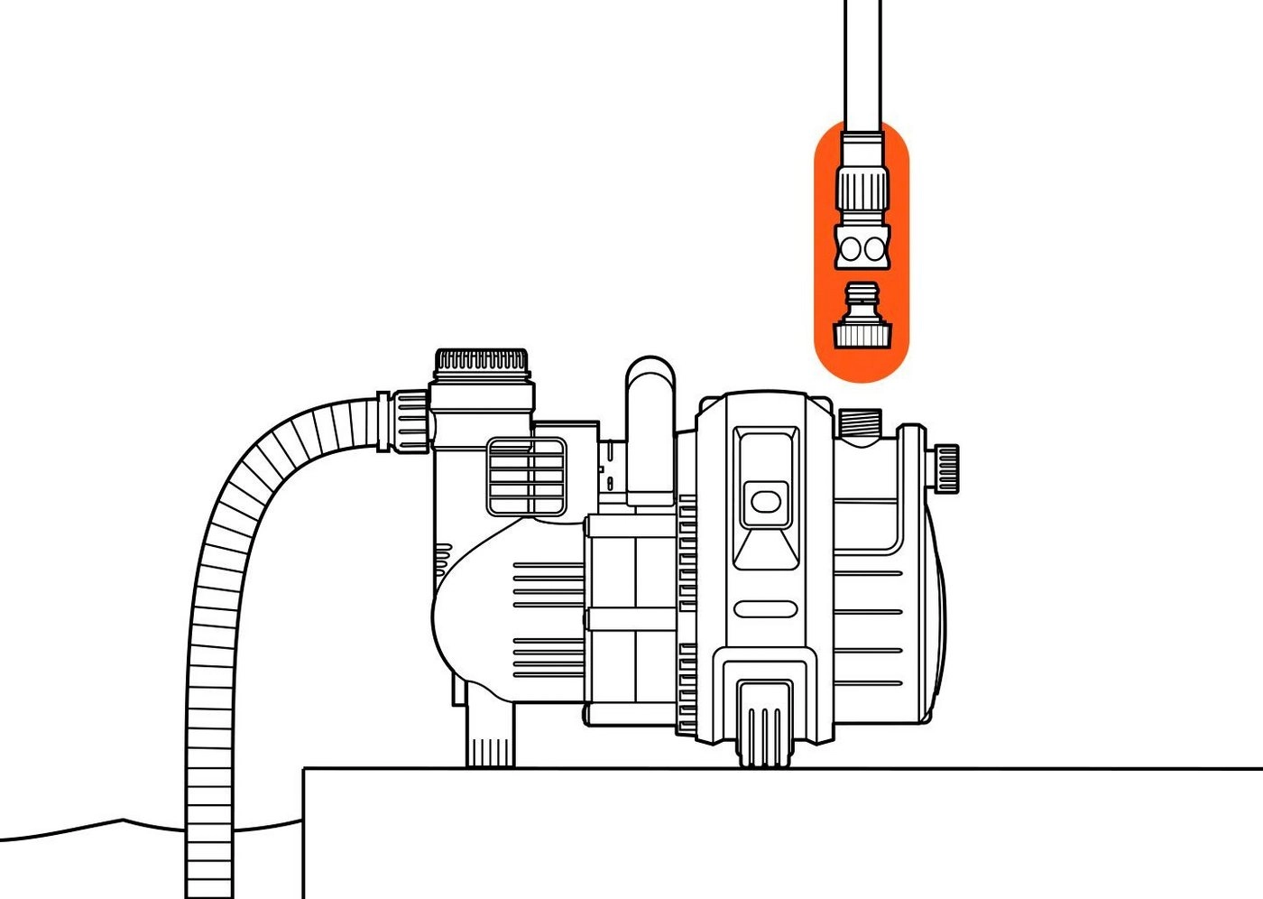 Profi-System Pumpen-Anschlusssatz 19mm (3/4"), Schlauchstück