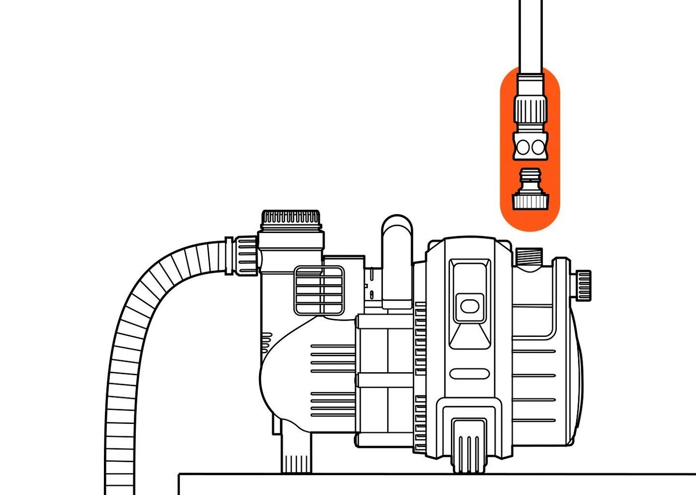 Pumpen-Anschlusssatz 13mm (1/2“), Schlauchstück