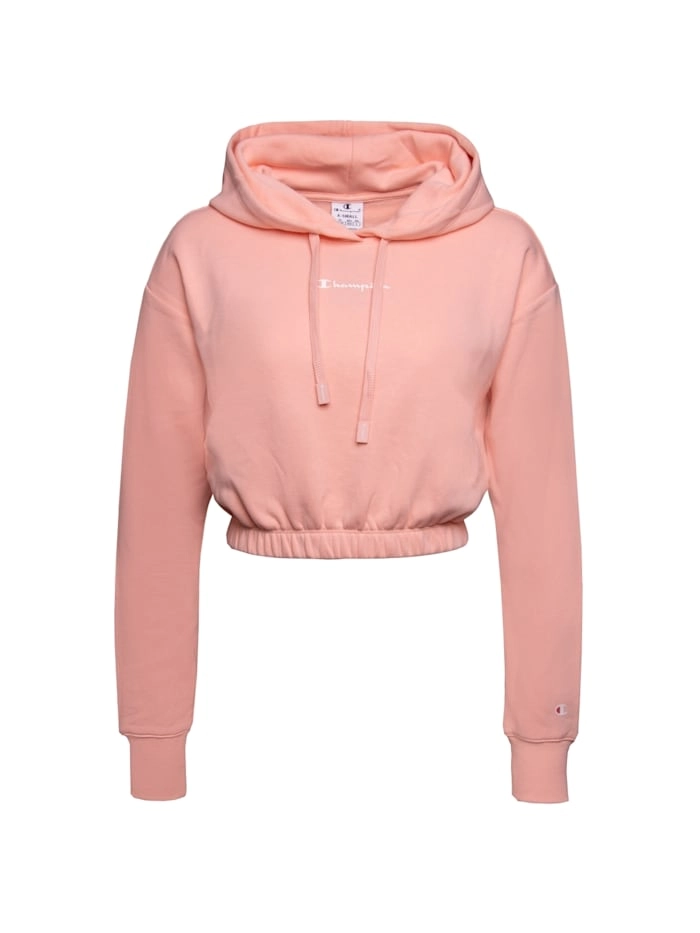 Kurzer Kapuzenpullover mit kleinem Logo-Schriftzug