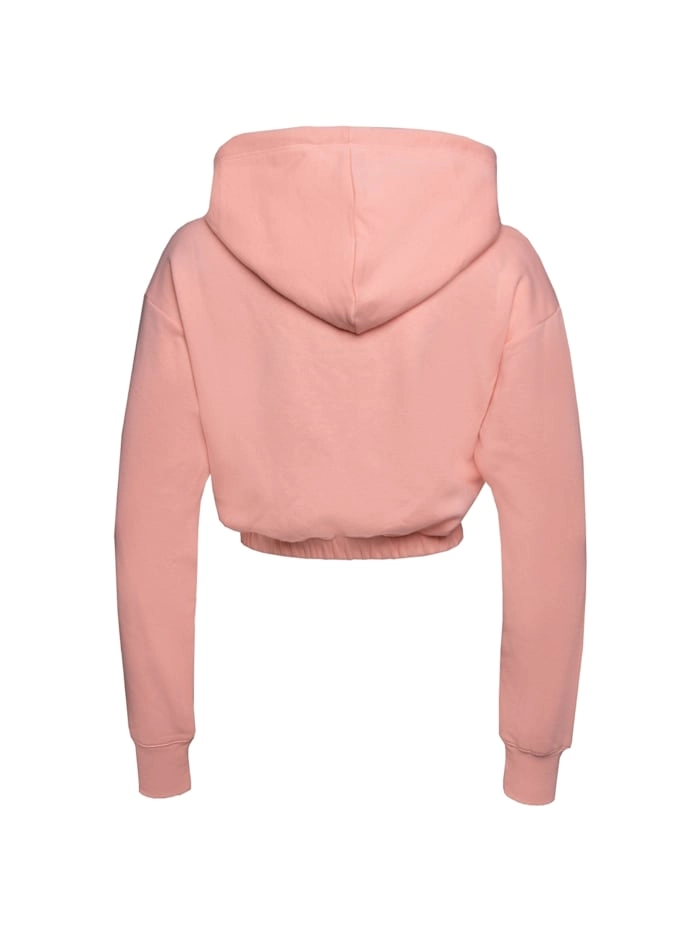Kurzer Kapuzenpullover mit kleinem Logo-Schriftzug