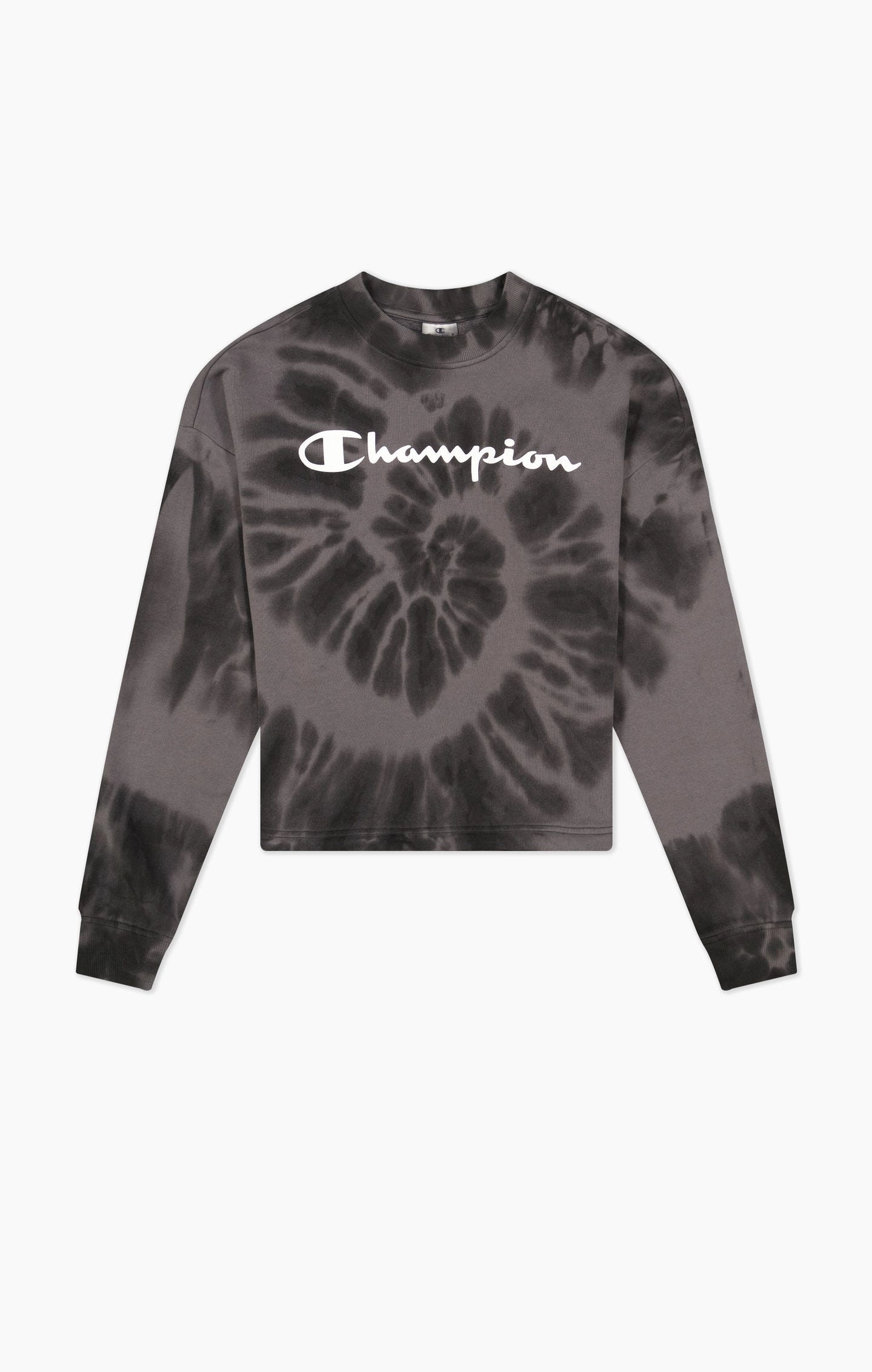 Sweatshirt mit Logo-Schriftzug in Batik-Optik