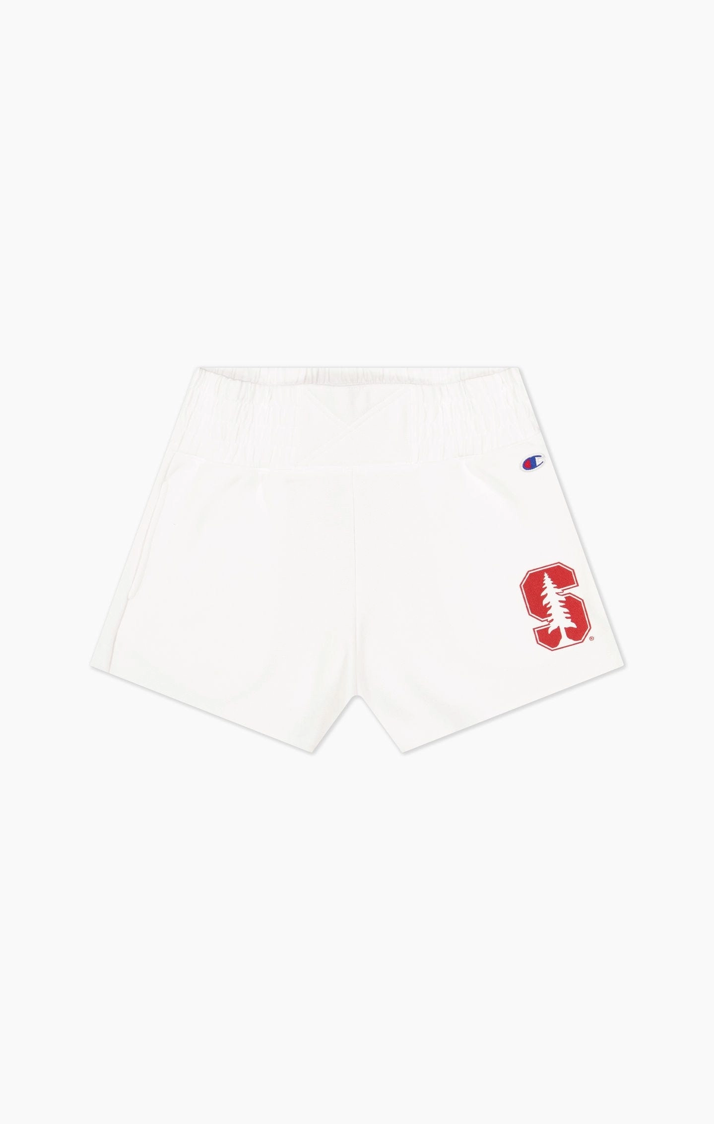 Shorts mit hoher Taille und College-Print