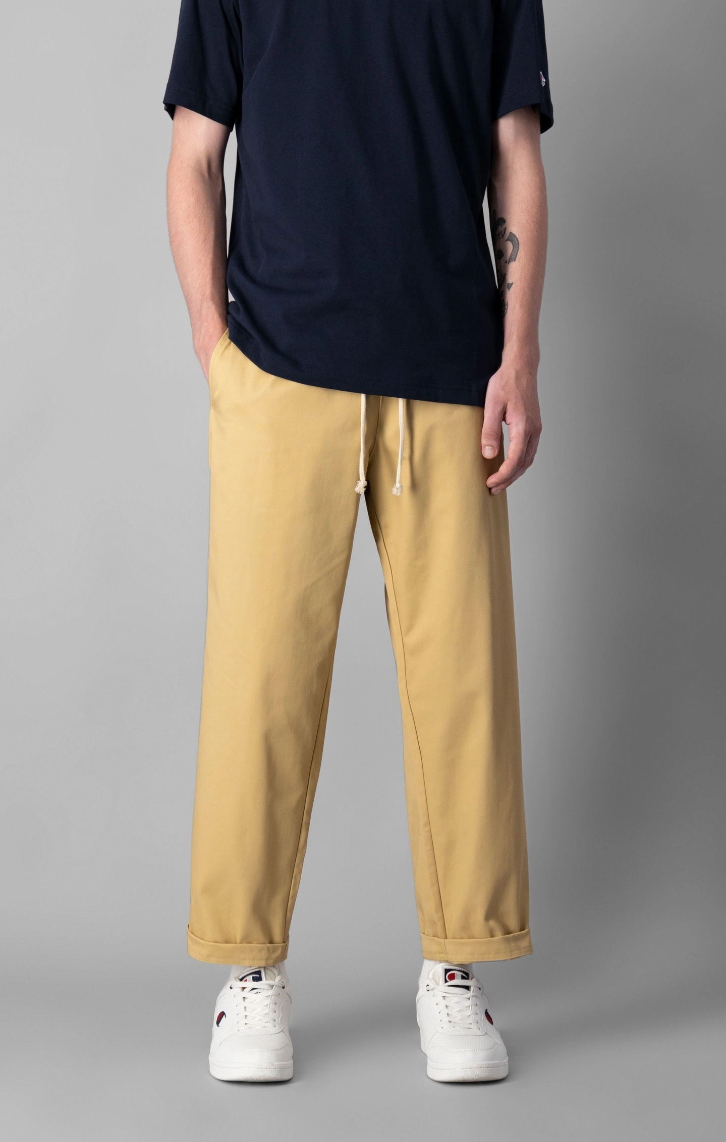 Knöchellange Webhose mit geradem Bein