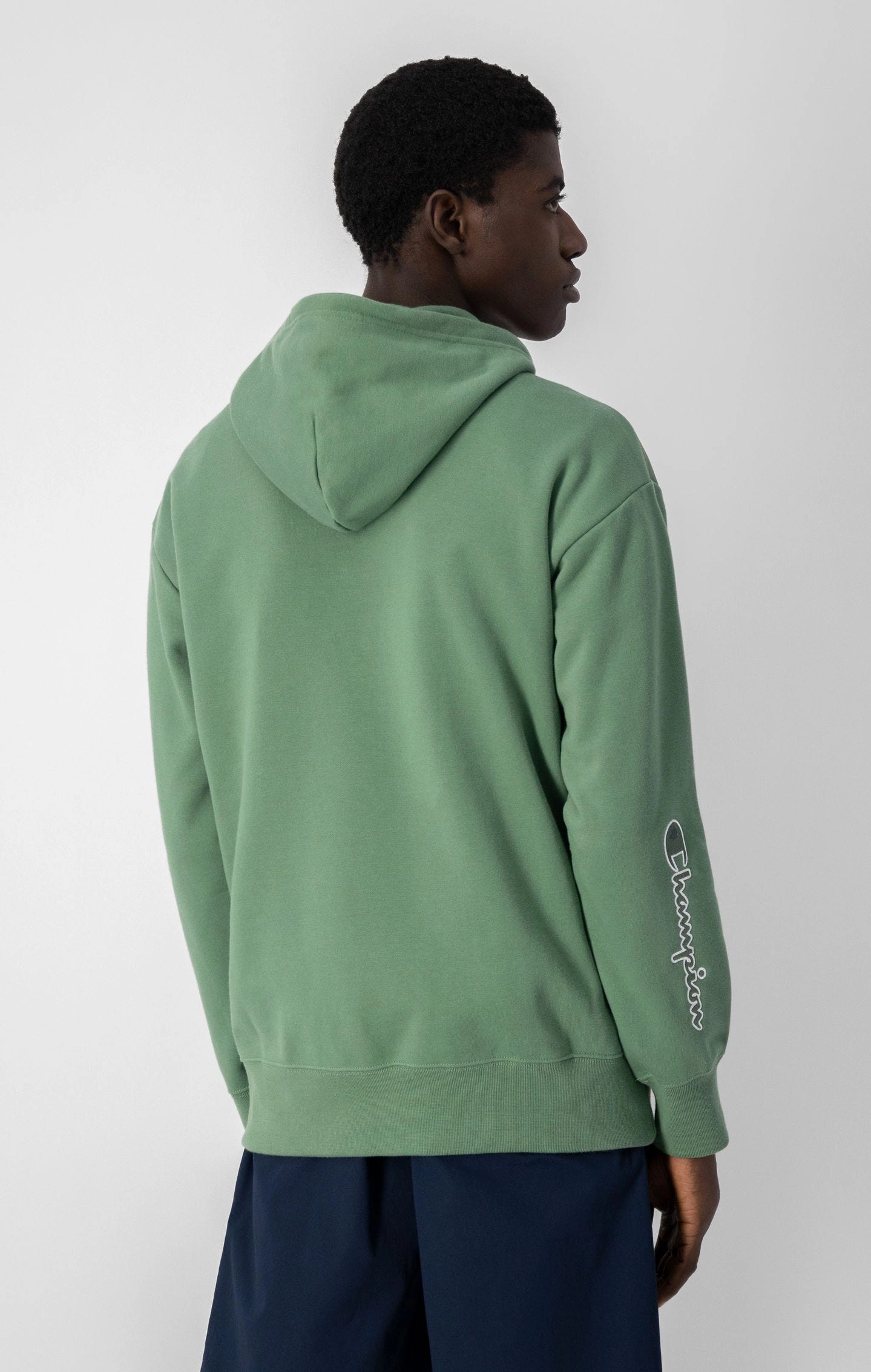 Kapuzenpullover mit Twill-Einsatz und Halbreißverschluss