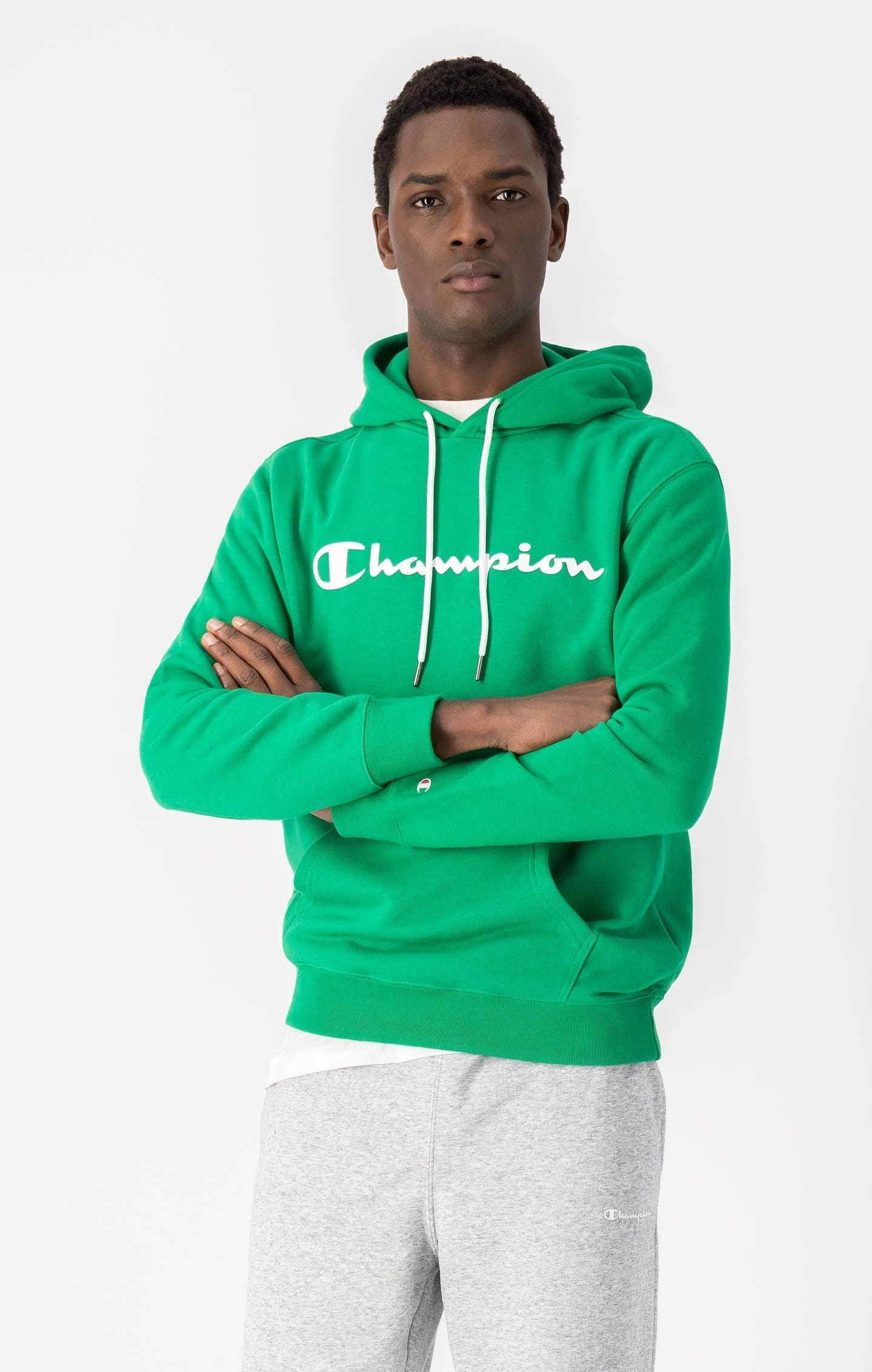 Kapuzenpullover aus Baumwollfrottee mit Logo-Schriftzug