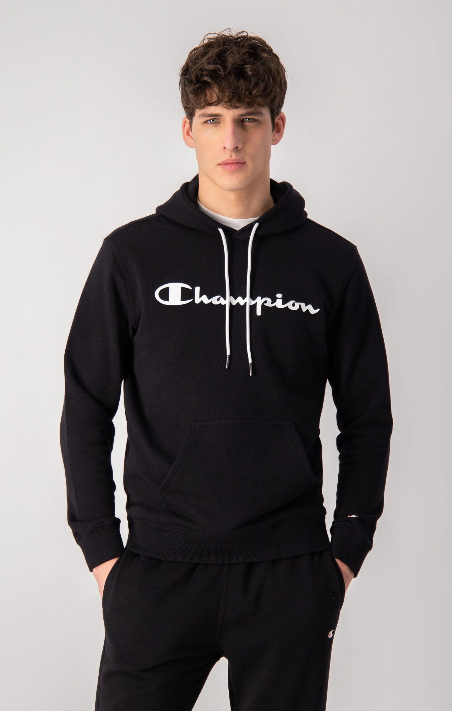 Kapuzenpullover aus Baumwollfrottee mit Logo-Schriftzug