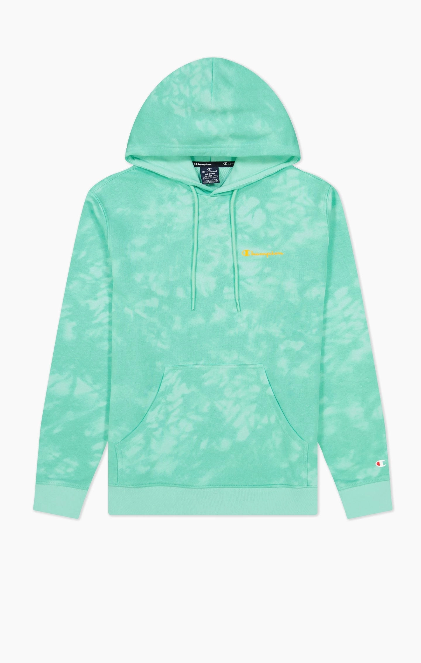 Tie-Dye-Kapuzenpullover mit kleinem Logo-Schriftzug