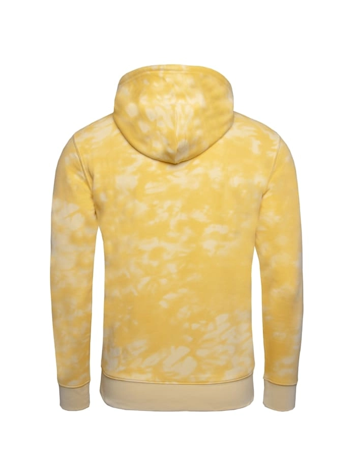 Tie-Dye-Kapuzenpullover mit kleinem Logo-Schriftzug