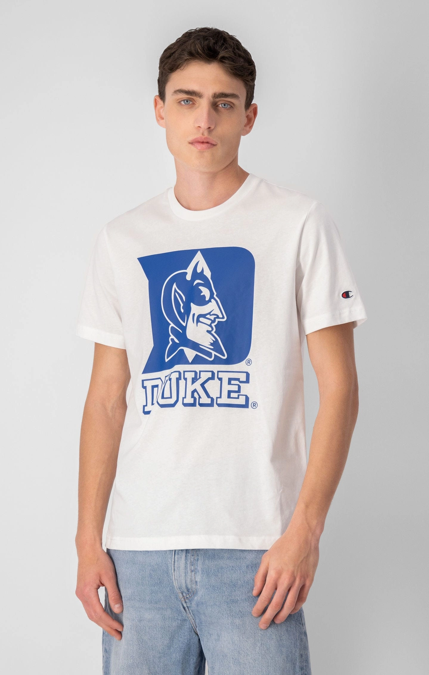 Baumwoll-T-Shirt mit College-Print