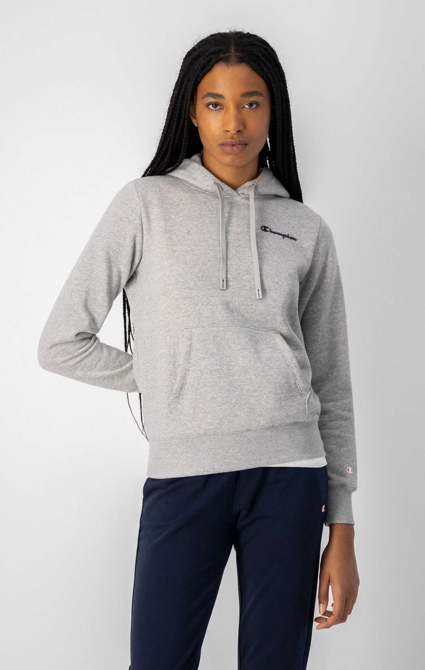 Kapuzenpullover aus Baumwollfleece und kleinem Logo-Schriftzug