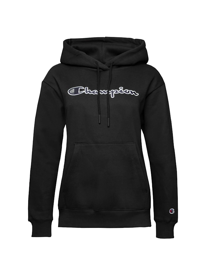 Hoodie aus Baumwollfleece mit gesticktem Logo-Schriftzug