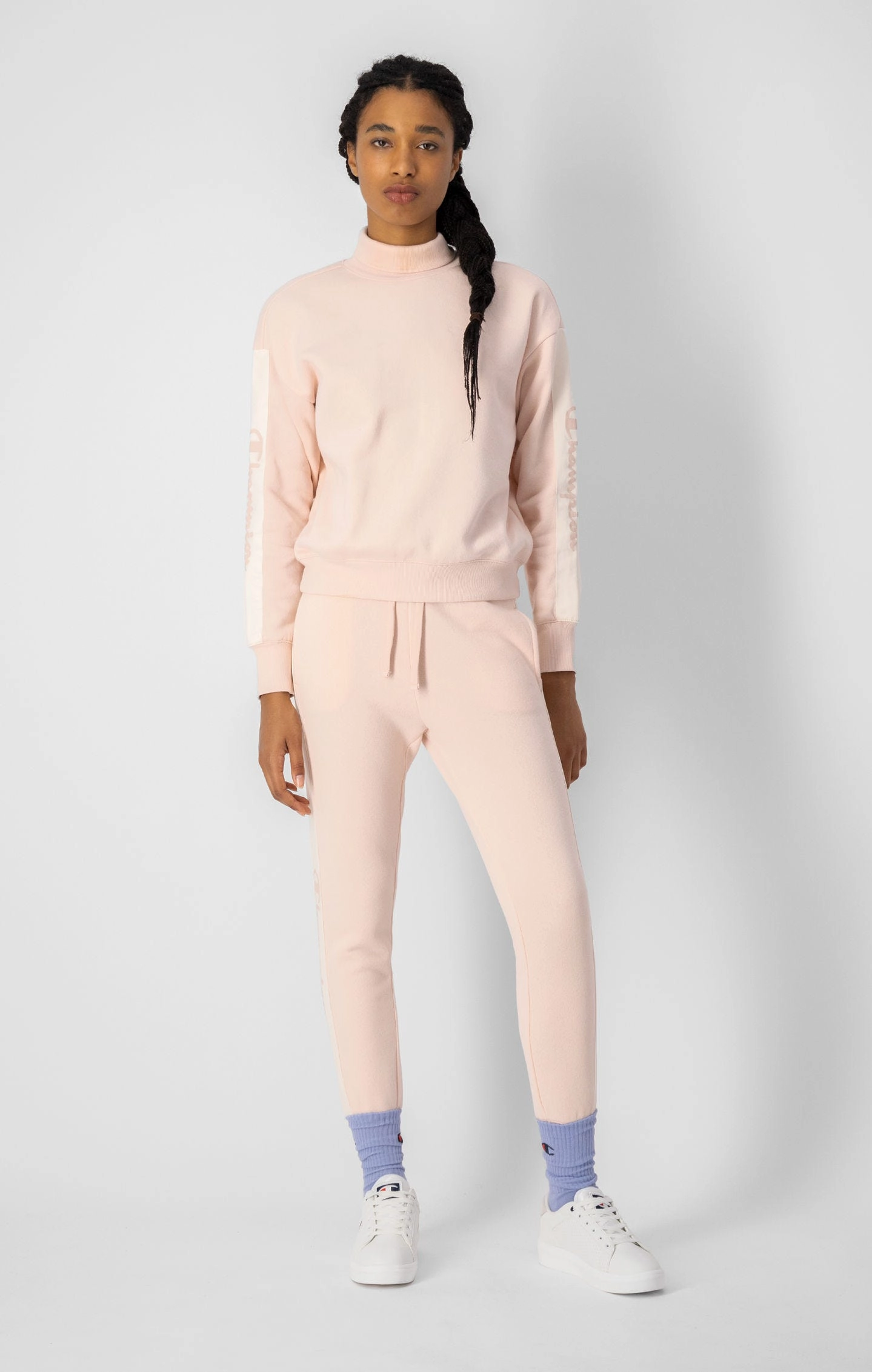 Sweatshirt mit Stehkragen und Bandeinsatz