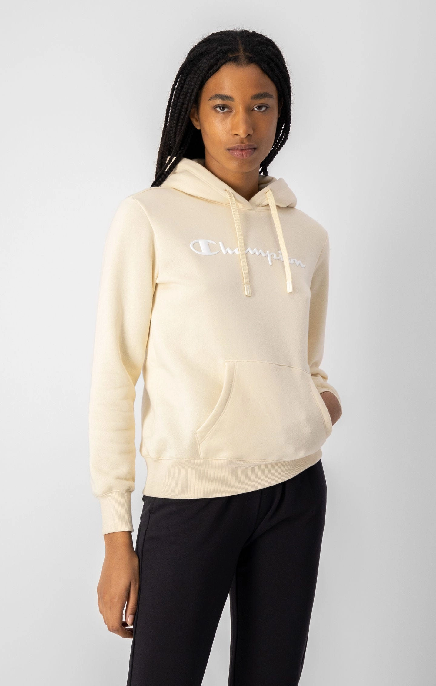 Kapuzenpullover aus Baumwollfleece mit großem Schriftzug