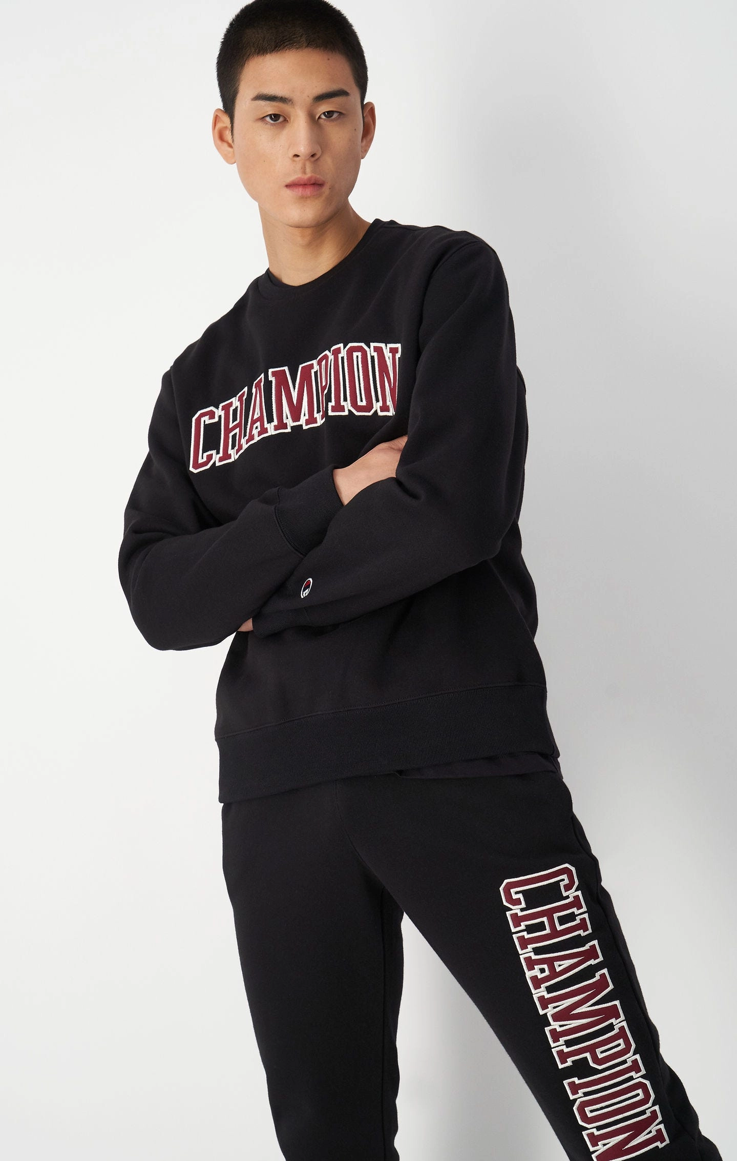 Sweatshirt aus schwerem Fleece mit Logo im College-Look