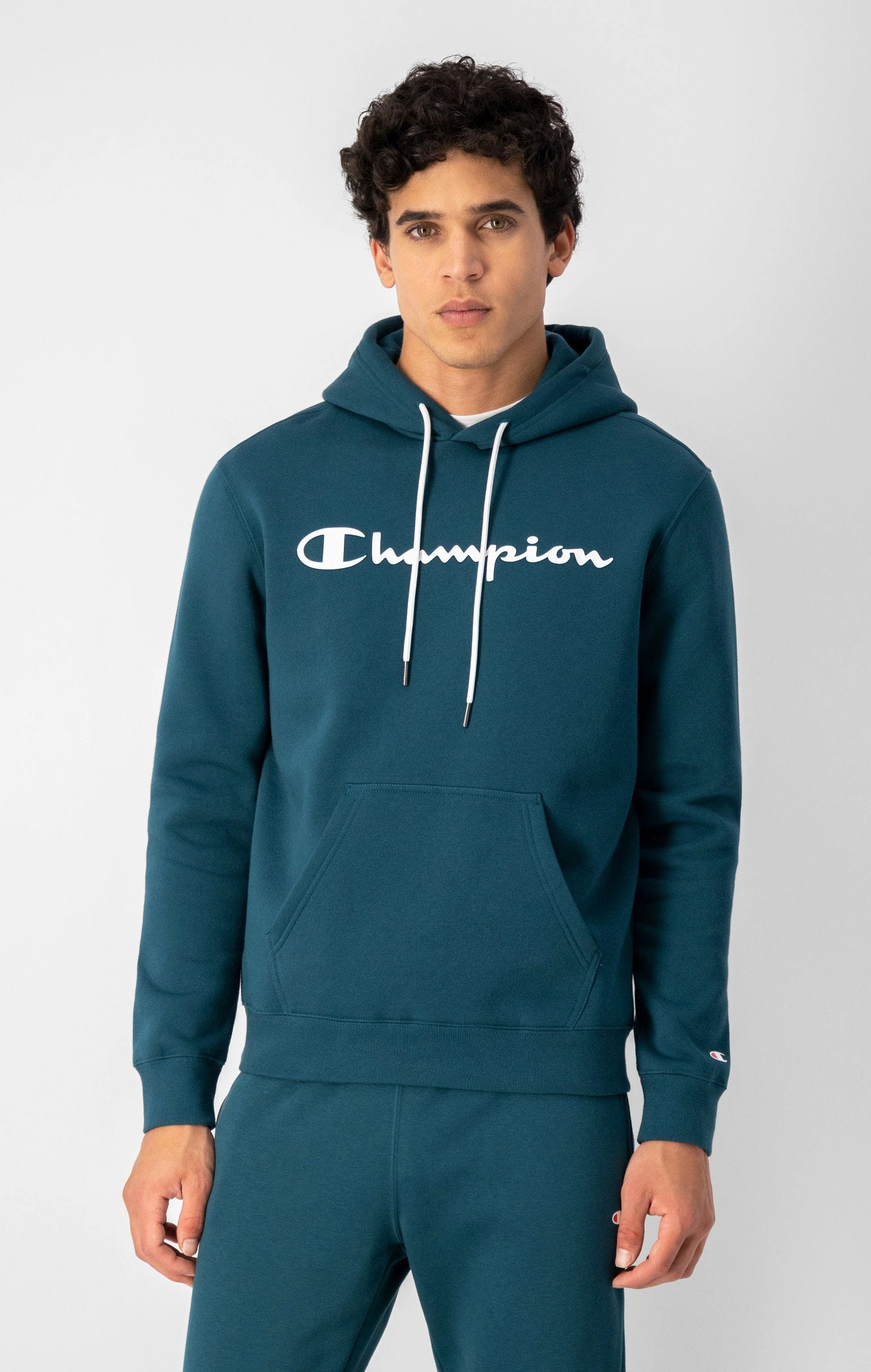 Kapuzenpullover aus Baumwollfleece mit Logo-Schriftzug