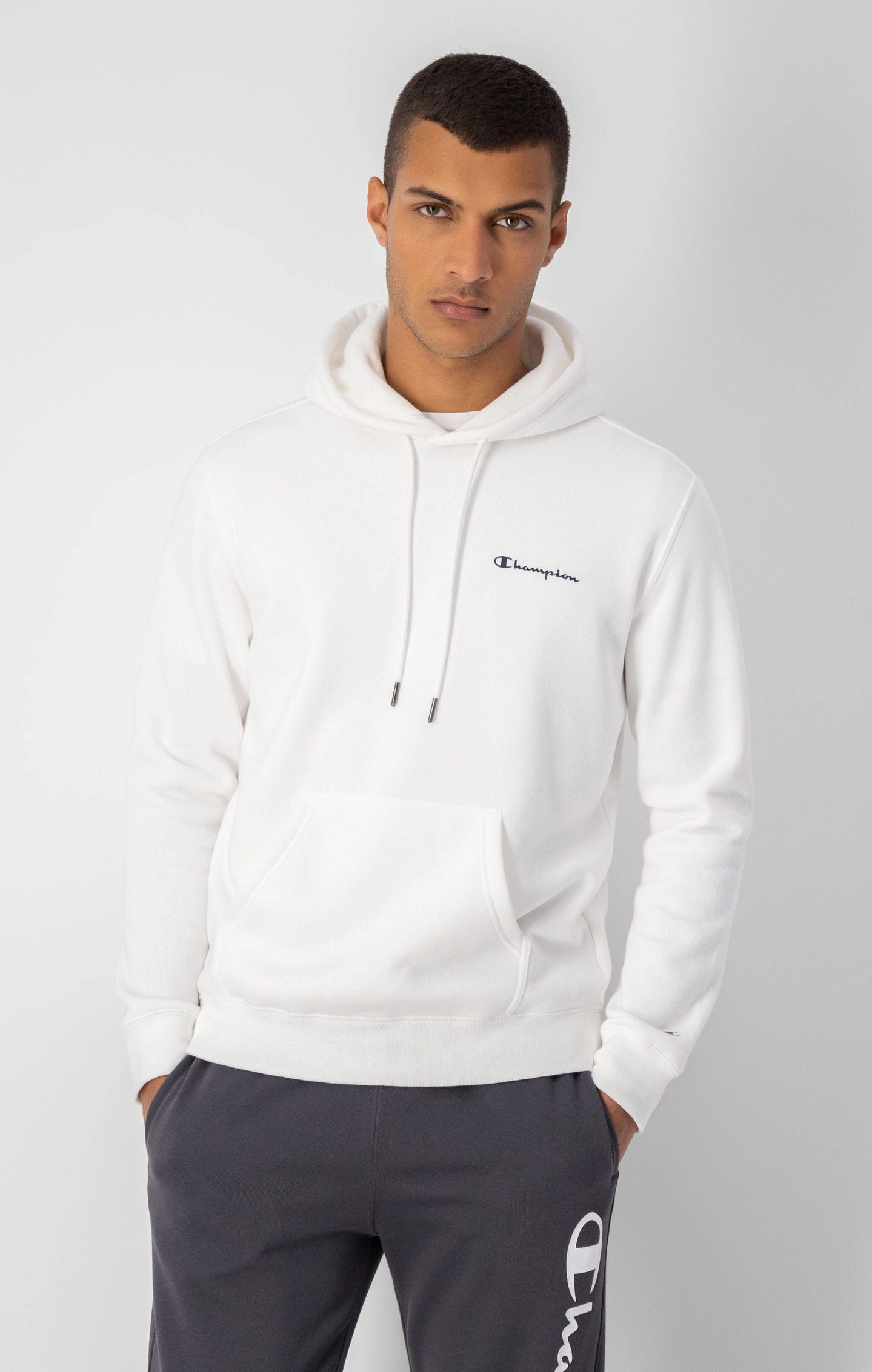 Kapuzenpullover aus Baumwollfleece mit kleinem Logo