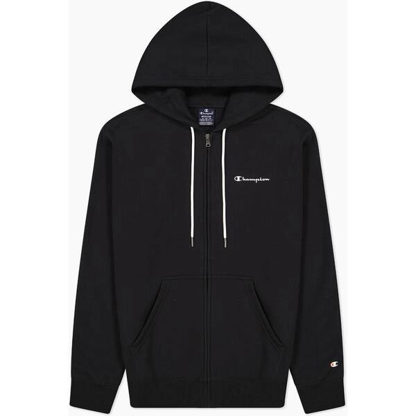 Kapuzenpullover mit kleinem Printlogo-Schriftzug und Reißverschluss