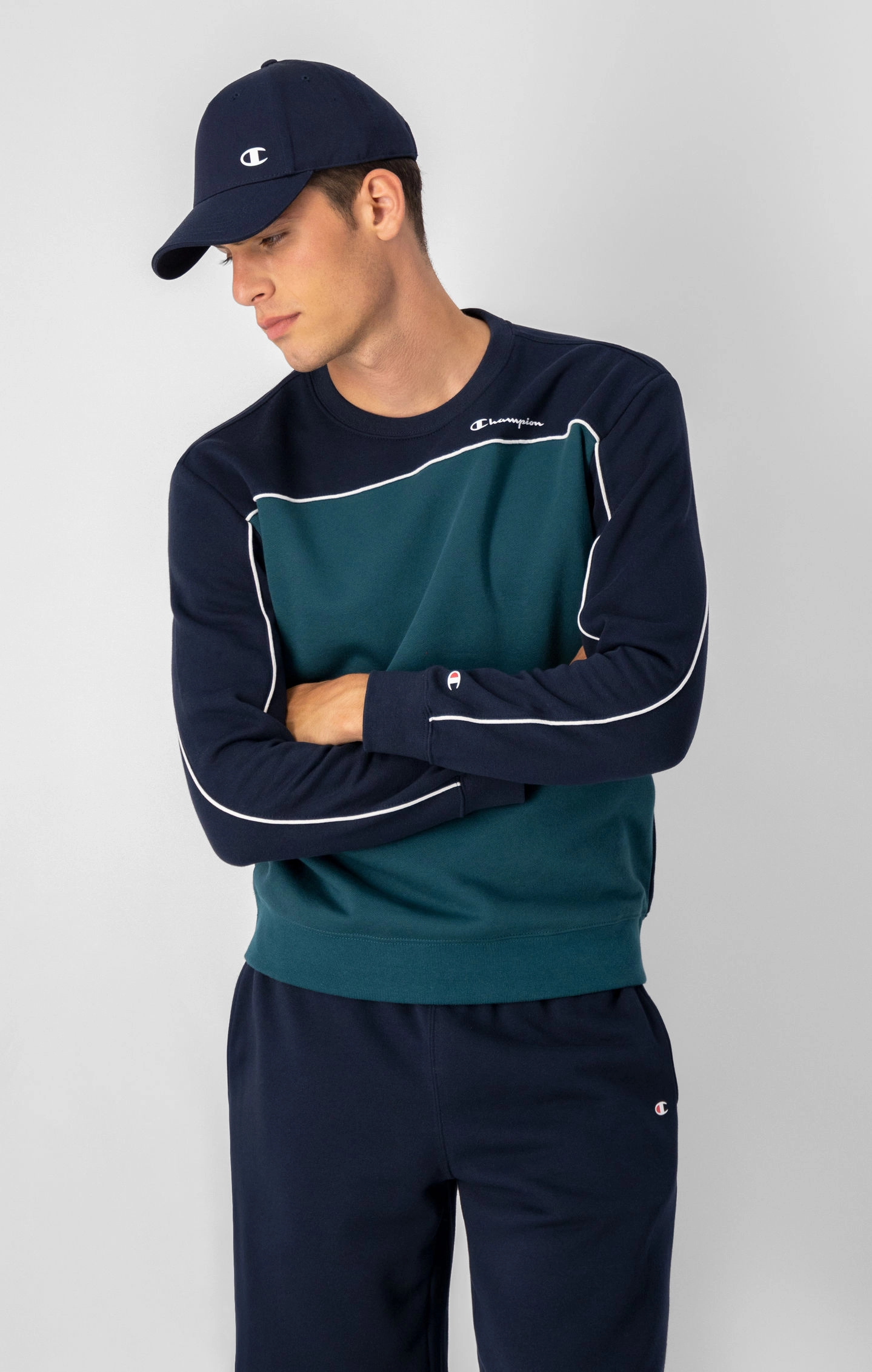 Fleece-Sweatshirt in Farbblockoptik