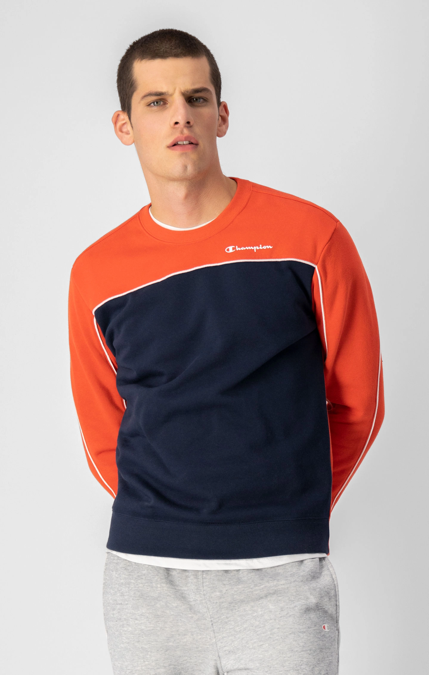 Fleece-Sweatshirt in Farbblockoptik