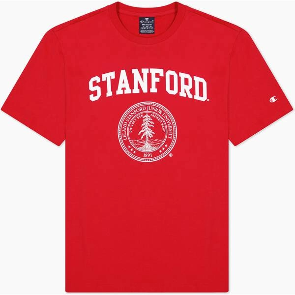 Rundhals-T-Shirt mit Logo im Uni-Stil