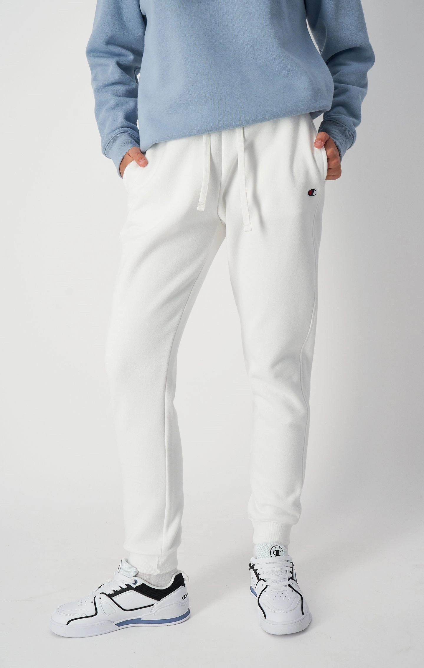 Jogginghose aus Baumwollfleece mit C-Sticklogo
