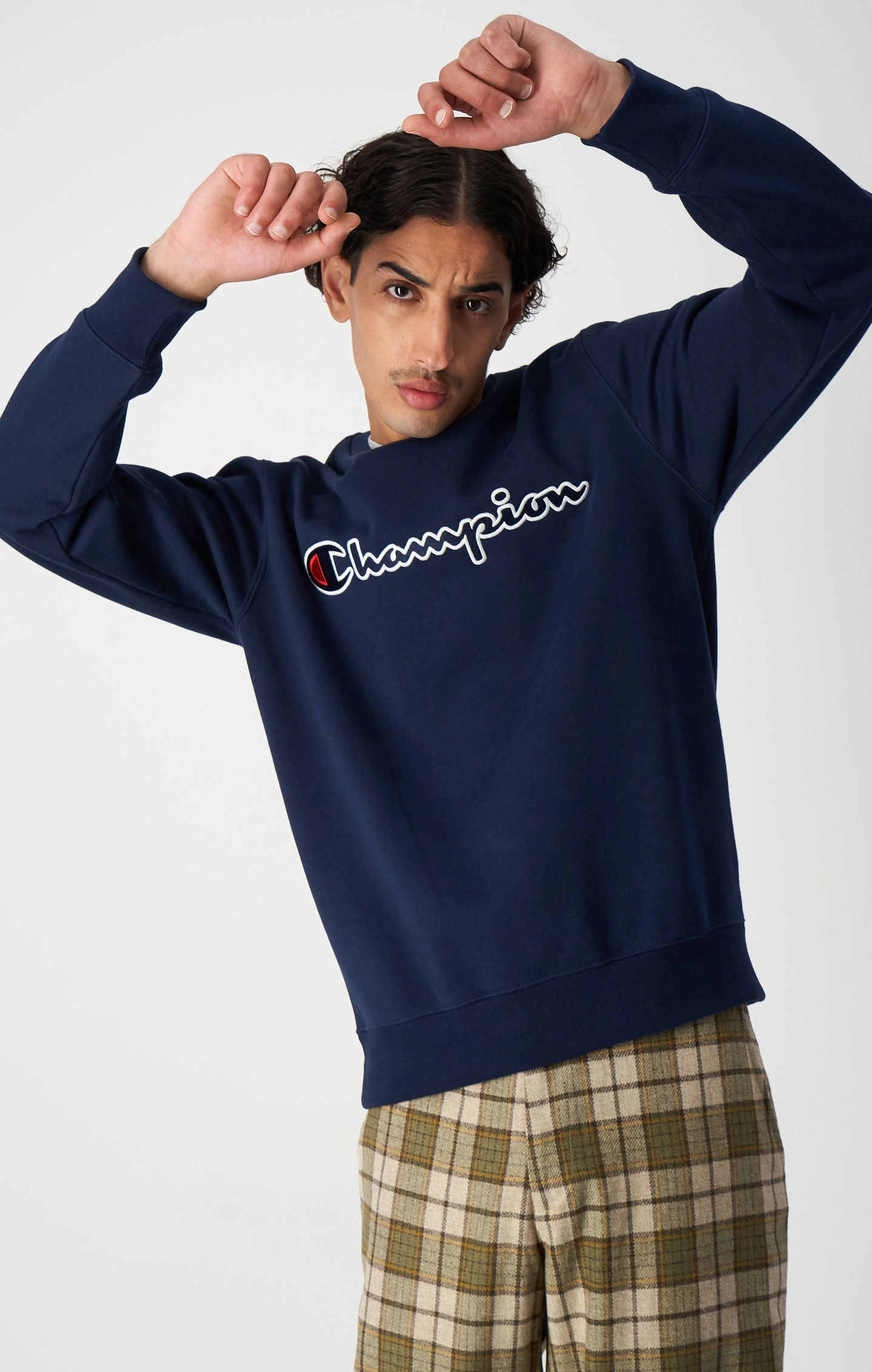 Fleece-Sweatshirt mit gesticktem Logo-Schriftzug