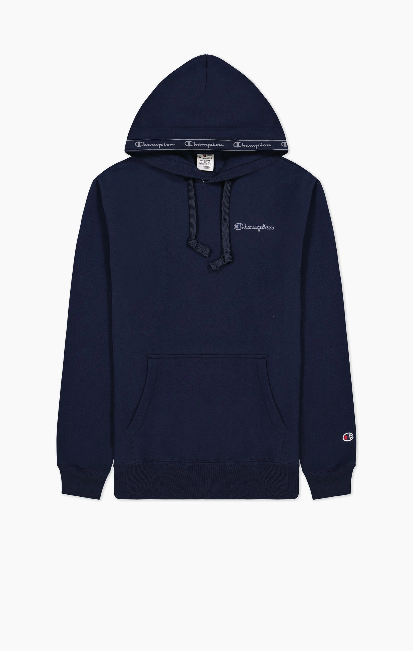 Fleece-Kapuzenpullover mit kleinem Sticklogo