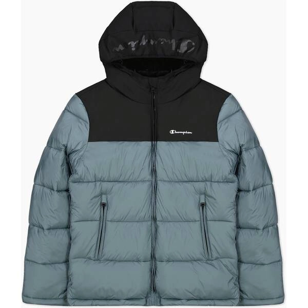 Wattierte Kapuzenjacke mit Logo-Schriftzug