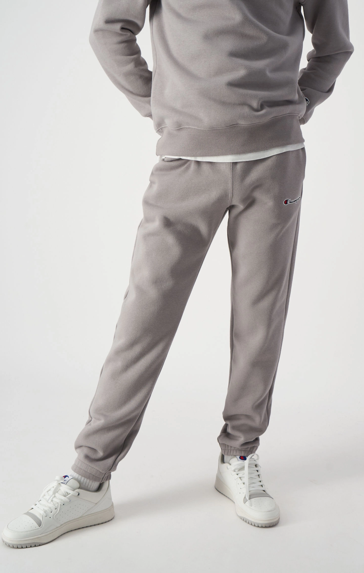 Jogginghose aus Baumwollfleece mit gesticktem Logo-Schriftzug