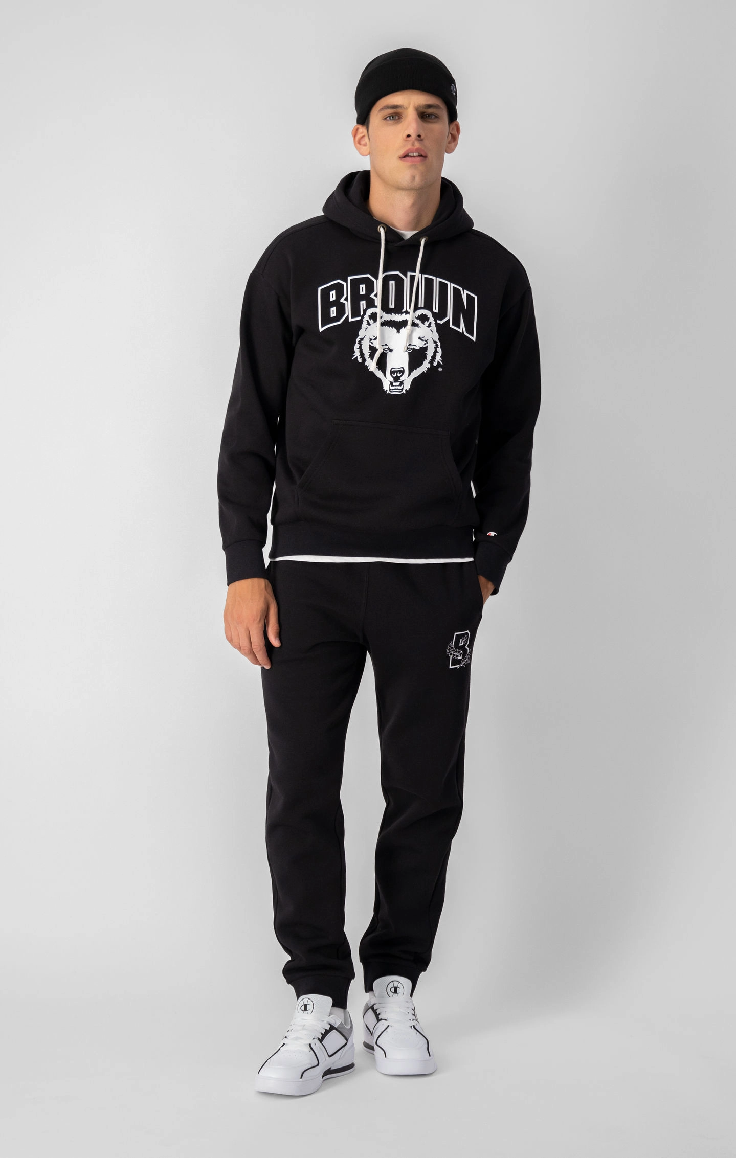 Fleece-Jogginghose mit Logo im College-Stil