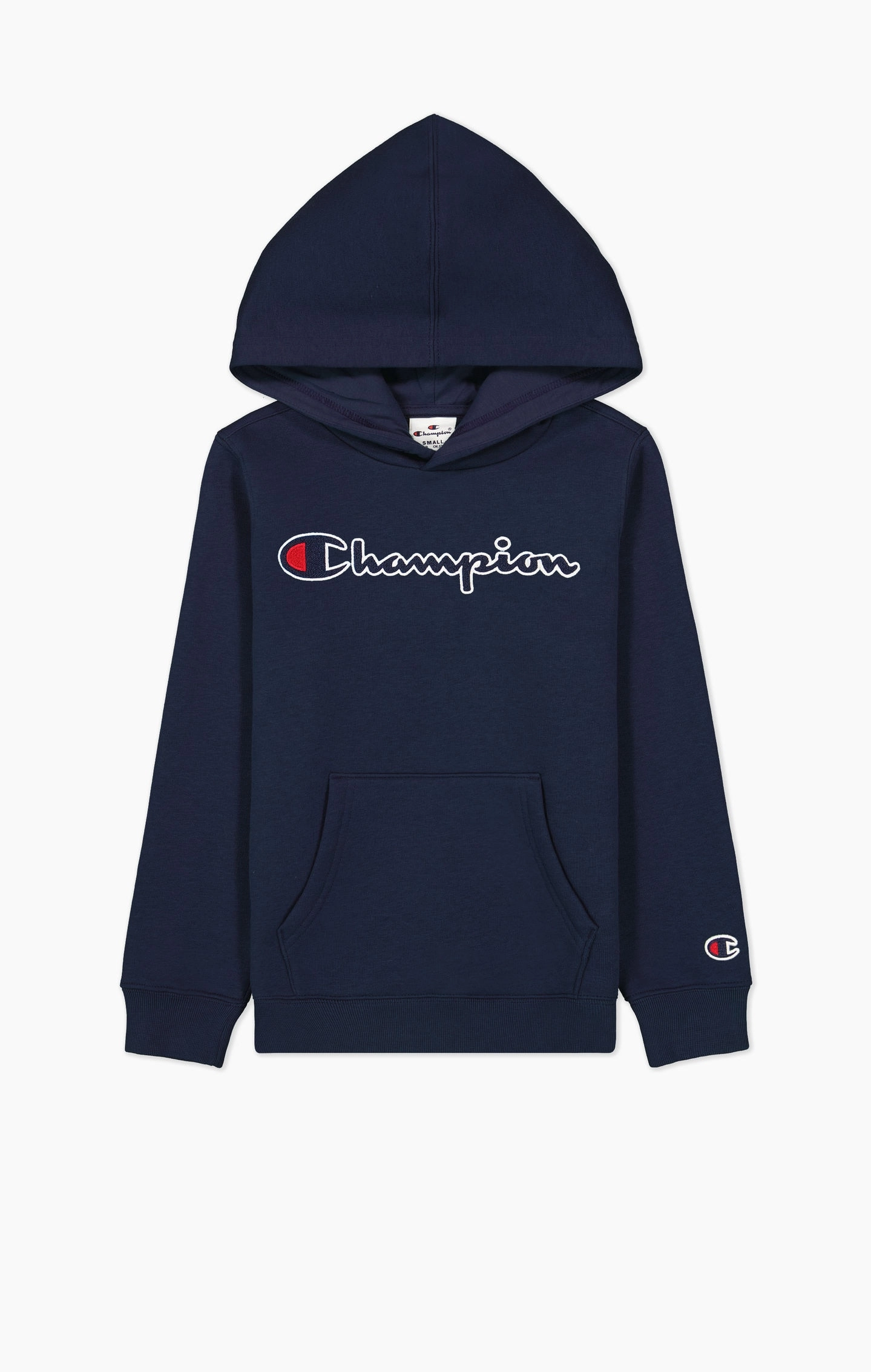 Jungen-Kapuzenpullover aus Fleece mit gesticktem Logo-Schriftzug