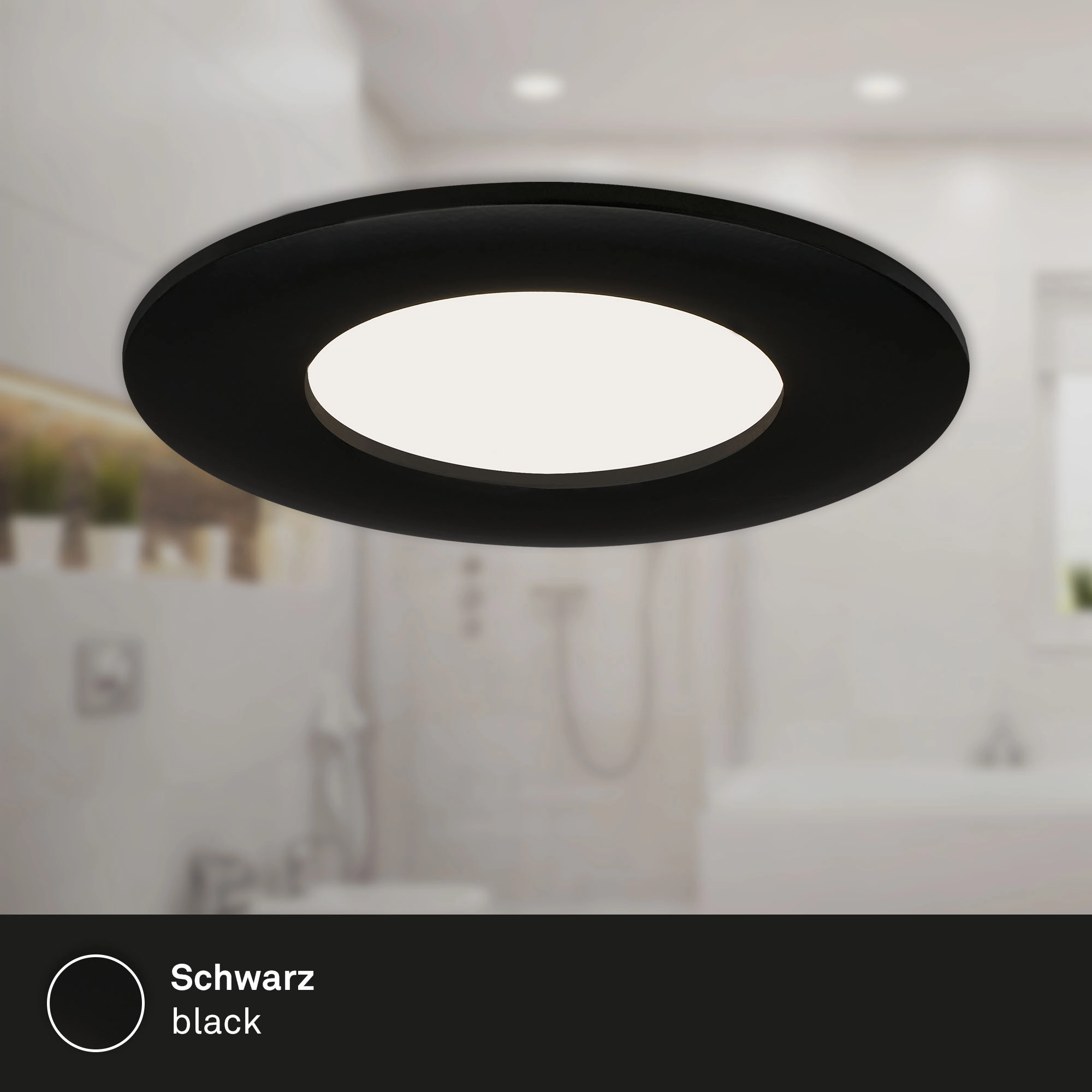 LED Einbauleuchte, Ø 8,5 cm, LED-Modul, 5W, 450 lm, schwarz
