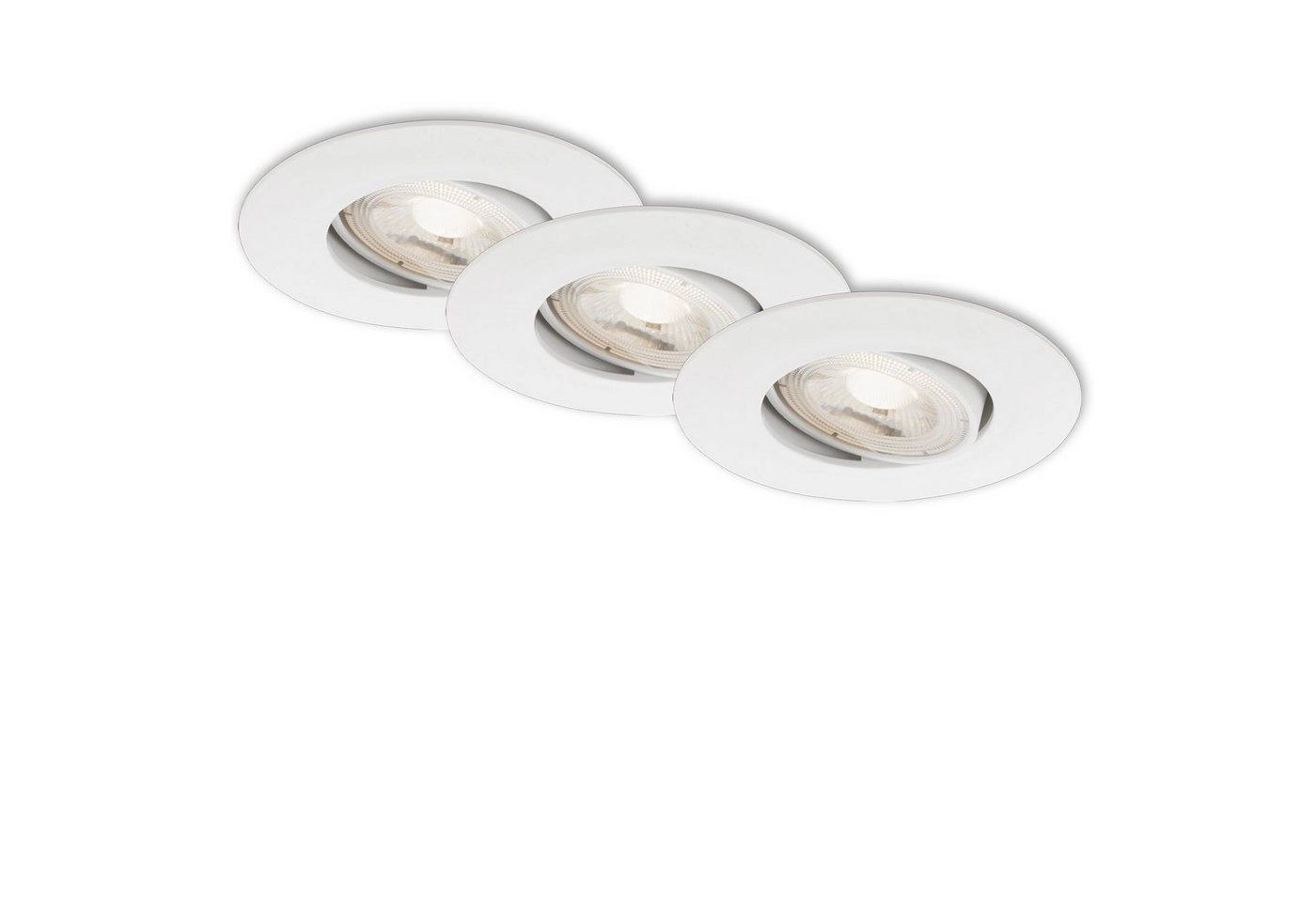 3er Set Ultraflache LED Einbauleuchte, Ø 9 cm, 5 W, Weiß