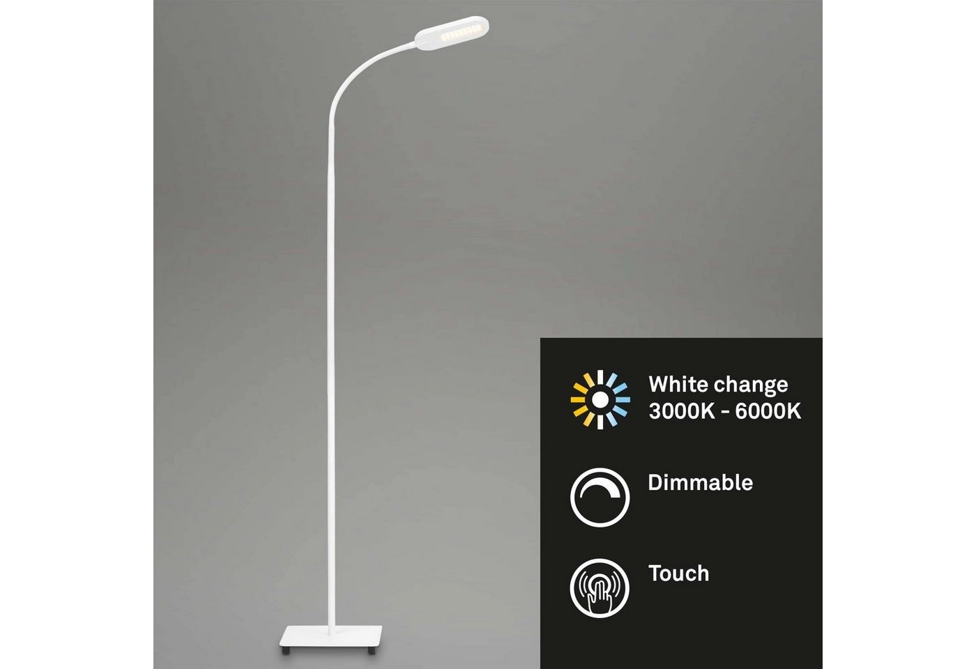 CCT LED Stehleuchte, 158,6 cm, 8 W, Weiß