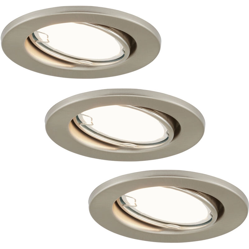 3er-Set Spot Einbauleuchte, Ø 8,6 cm, 3 W, Matt-Nickel