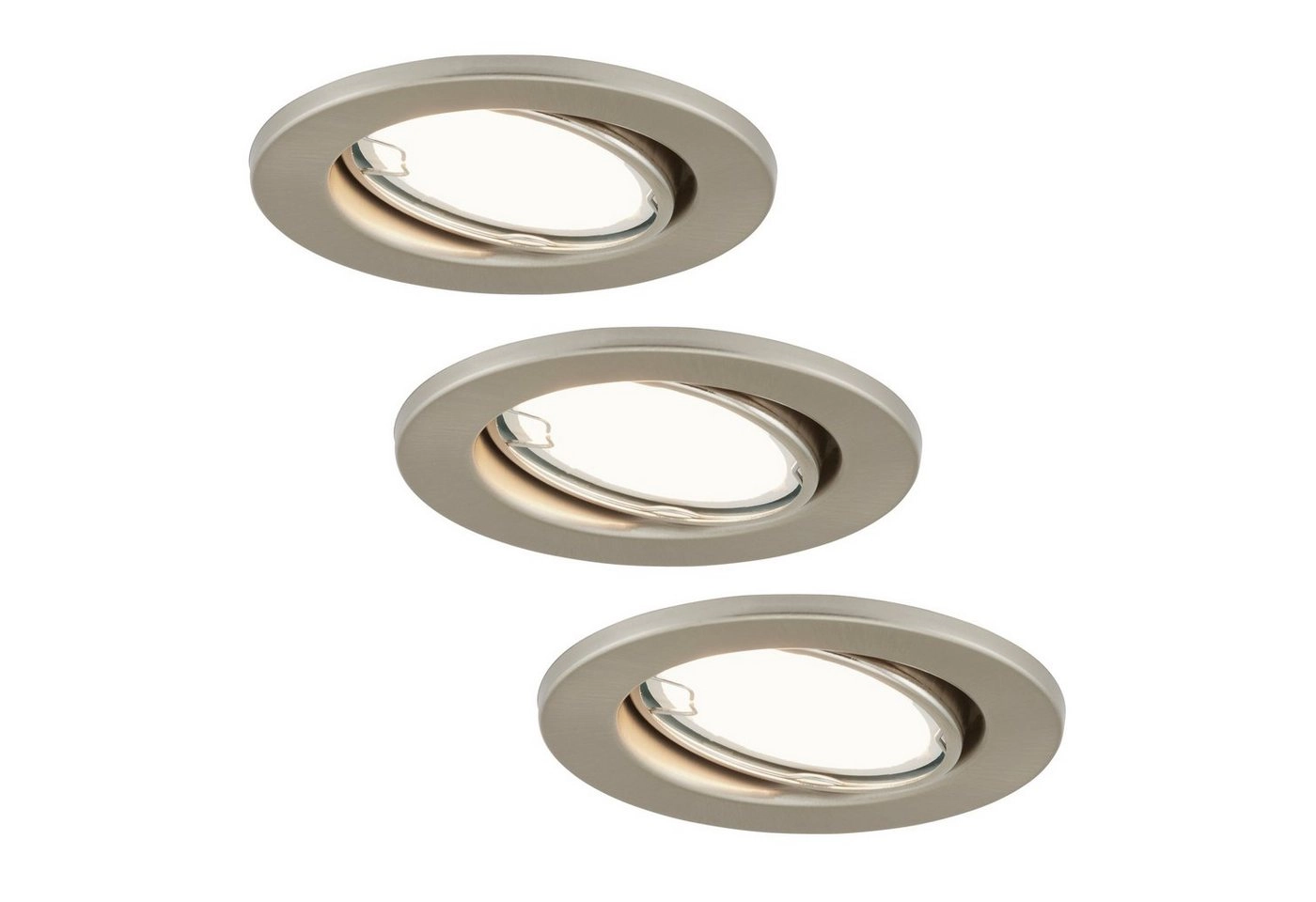 3er-Set Spot Einbauleuchte, Ø 8,6 cm, 3 W, Matt-Nickel