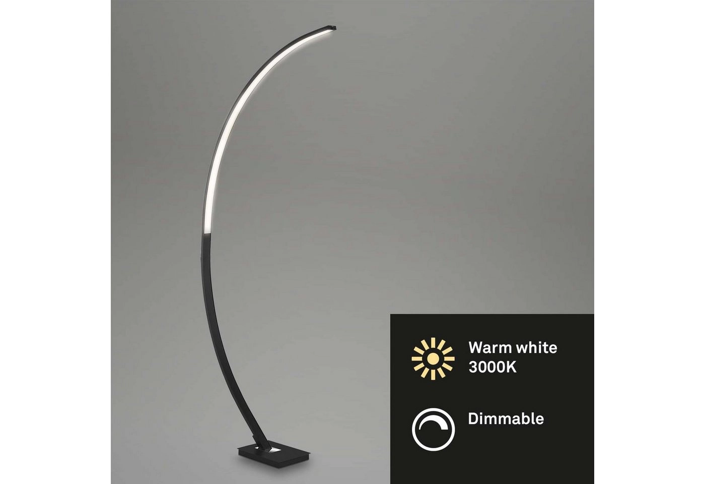 LED Bogenleuchte, 165 cm, 18 W, Schwarz