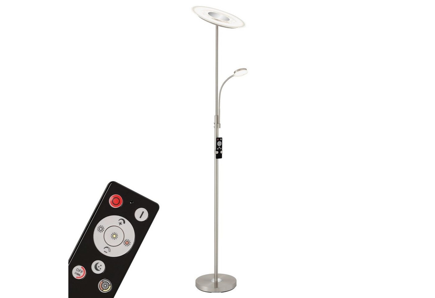 LED Fluter mit Lesearm, Nachtlicht, Timer, Schalter, Dimmbar