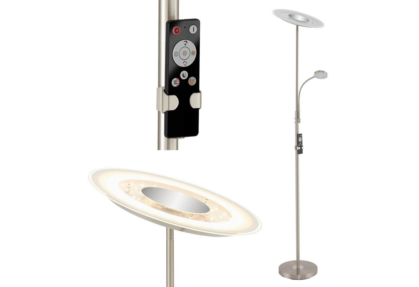 LED Fluter mit Lesearm, Nachtlicht, Timer, Schalter, Dimmbar