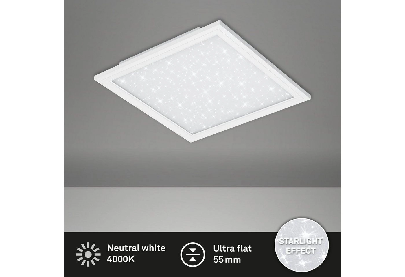 STERNENHIMMEL LED Panel, 29,5 cm, 1300 LUMEN, 12 WATT, Weiß