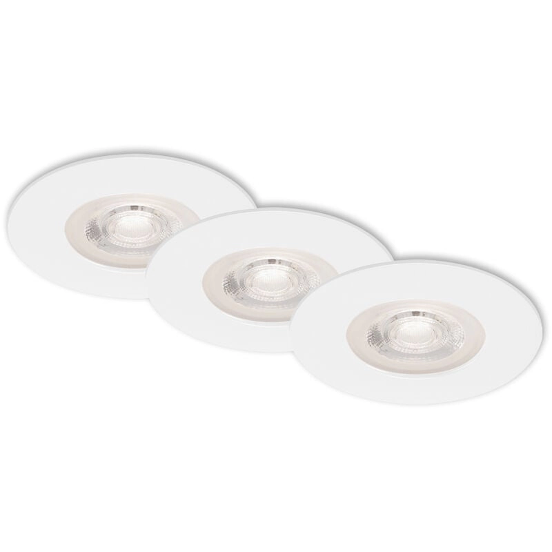 3er Set LED Einbauleuchte, Ø 9 cm, 5 W, Weiß