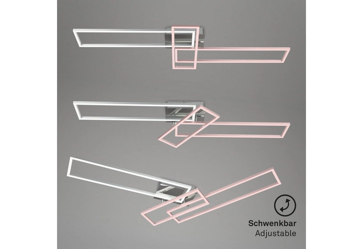 CCT LED Deckenleuchte, 110 cm, 5500 LM, 55 W, Alu-Chrom