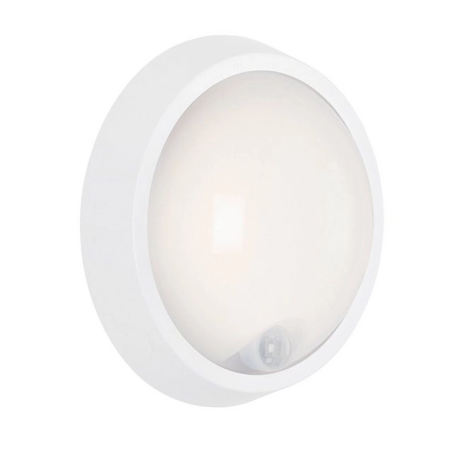 SENSOR LED Außenleuchte, Ø 17 cm, 12 W, Weiß