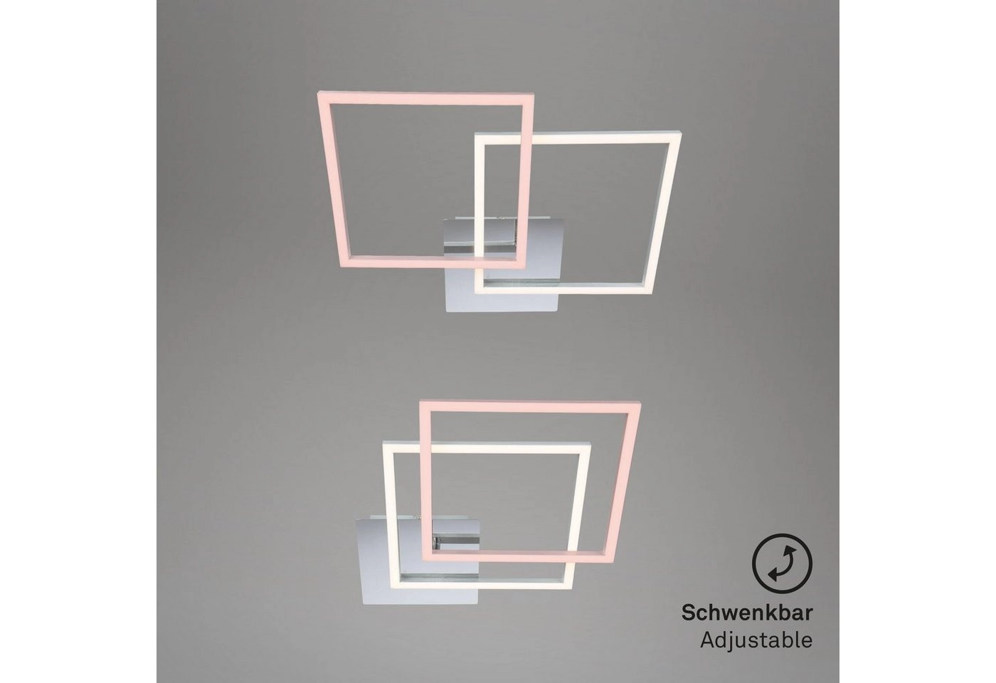 LED Deckenleuchte, 62 cm, 2300 LM, 22 W, Alu-Chrom