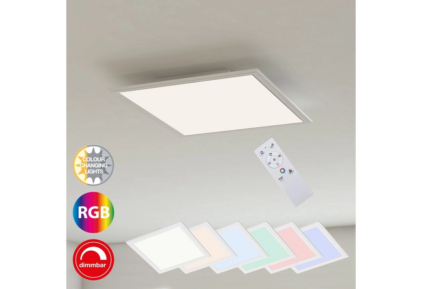 RGB Farbwechsel LED Panel, 29,5 cm, 1800 LUMEN, Weiß