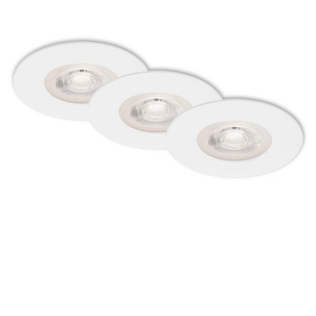 3er Set LED Einbauleuchte, Ø 9 cm, 5 W, Weiß