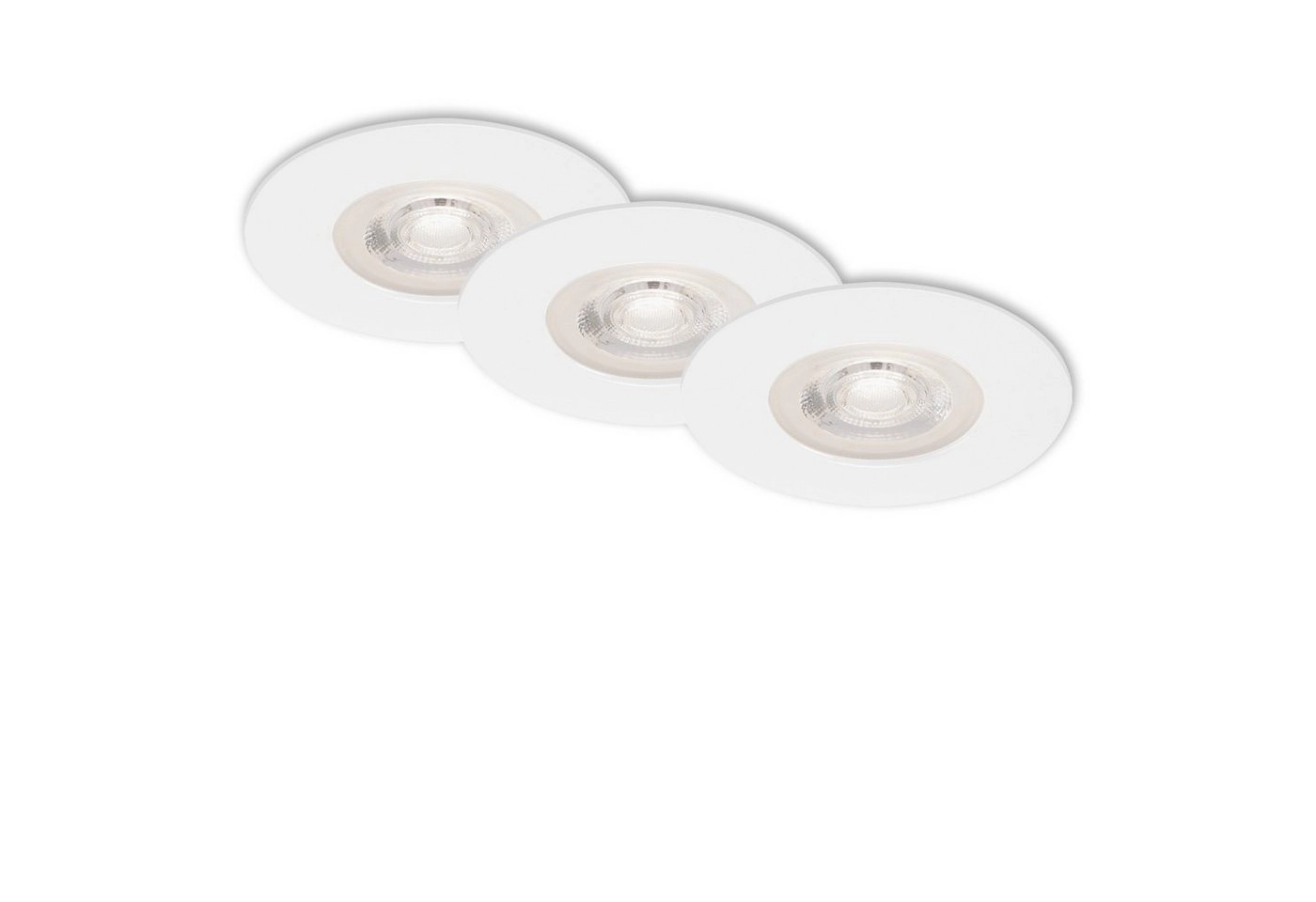 3er Set LED Einbauleuchte, Ø 9 cm, 5 W, Weiß