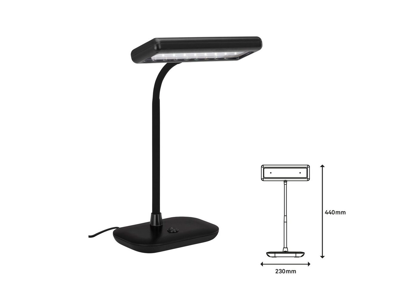 LED Tischleuchte, 44 cm, 7,5 W, Schwarz