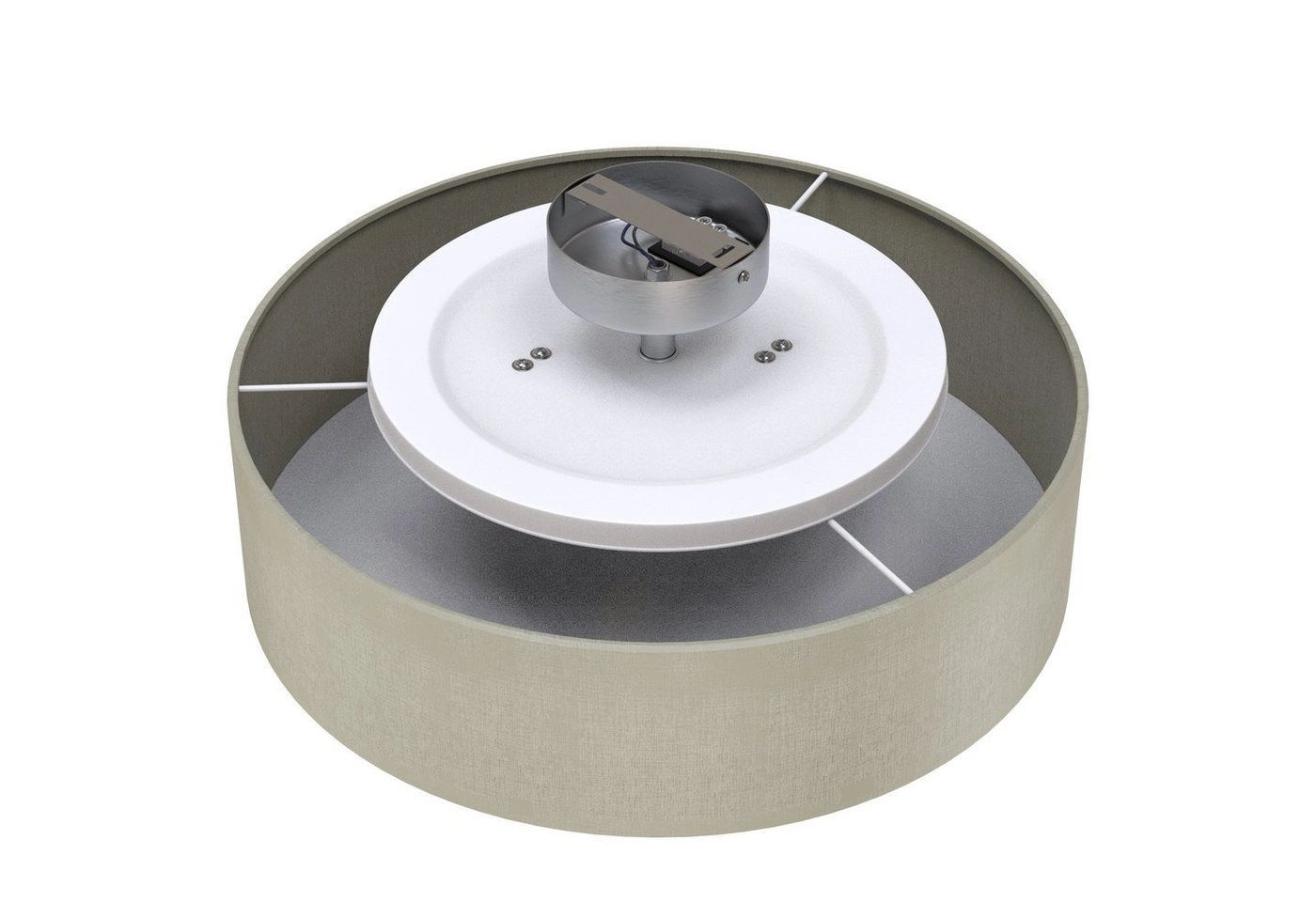 Stoff Deckenleuchte, Ø 38 cm, max. 40 W, Taupe